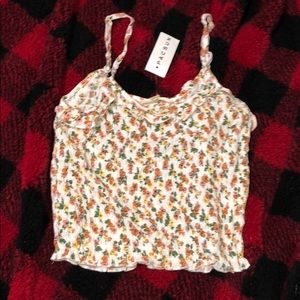 LA heats pacsun cropped floral tank top
